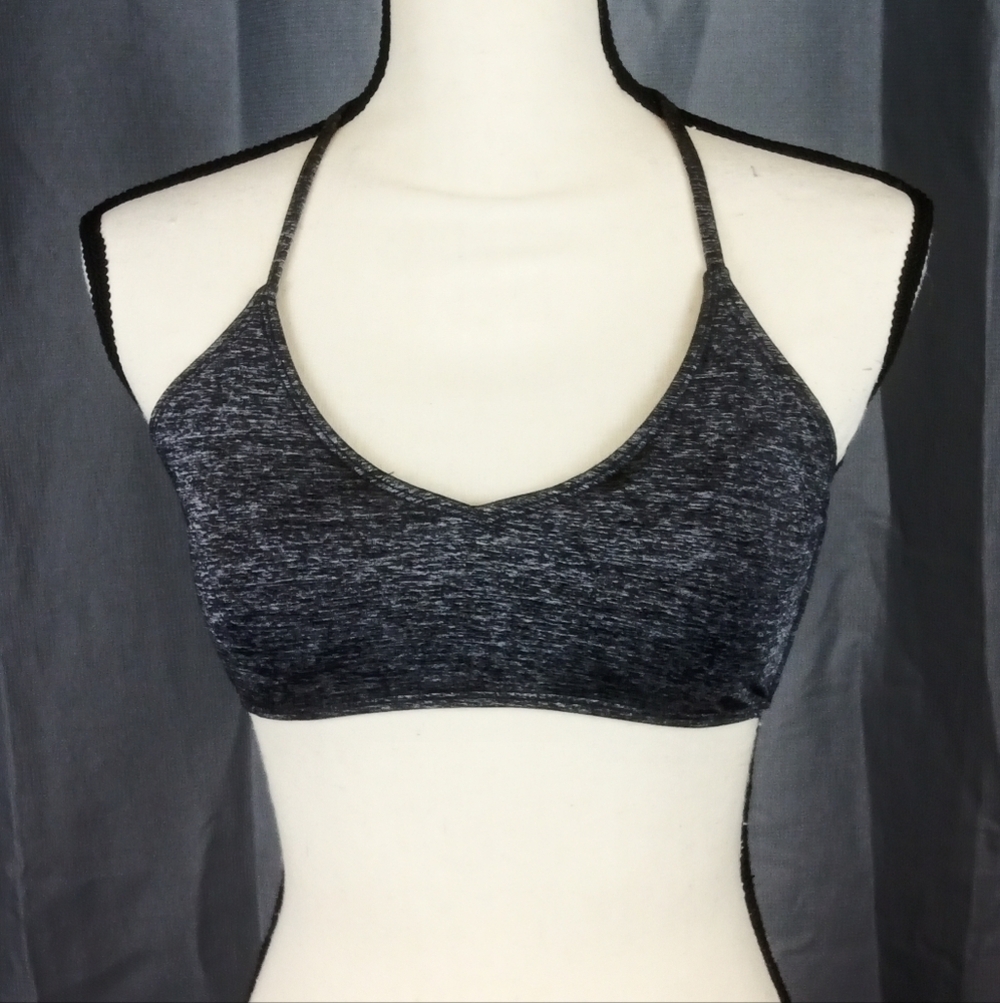 Heat Bikini Top, Gray And Black Heathered, Size L